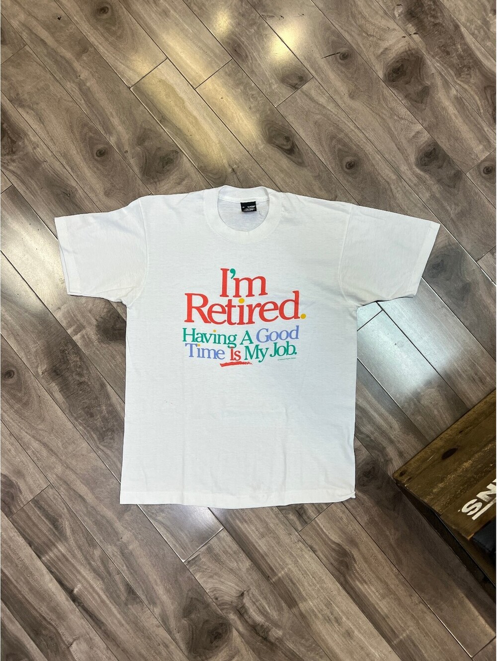 Vintage "I'm Retired" Funny T-Shirt – White – Sz Large 20x27